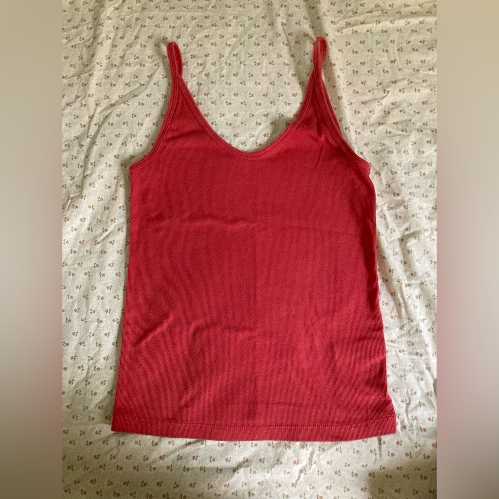 plain coral tank top